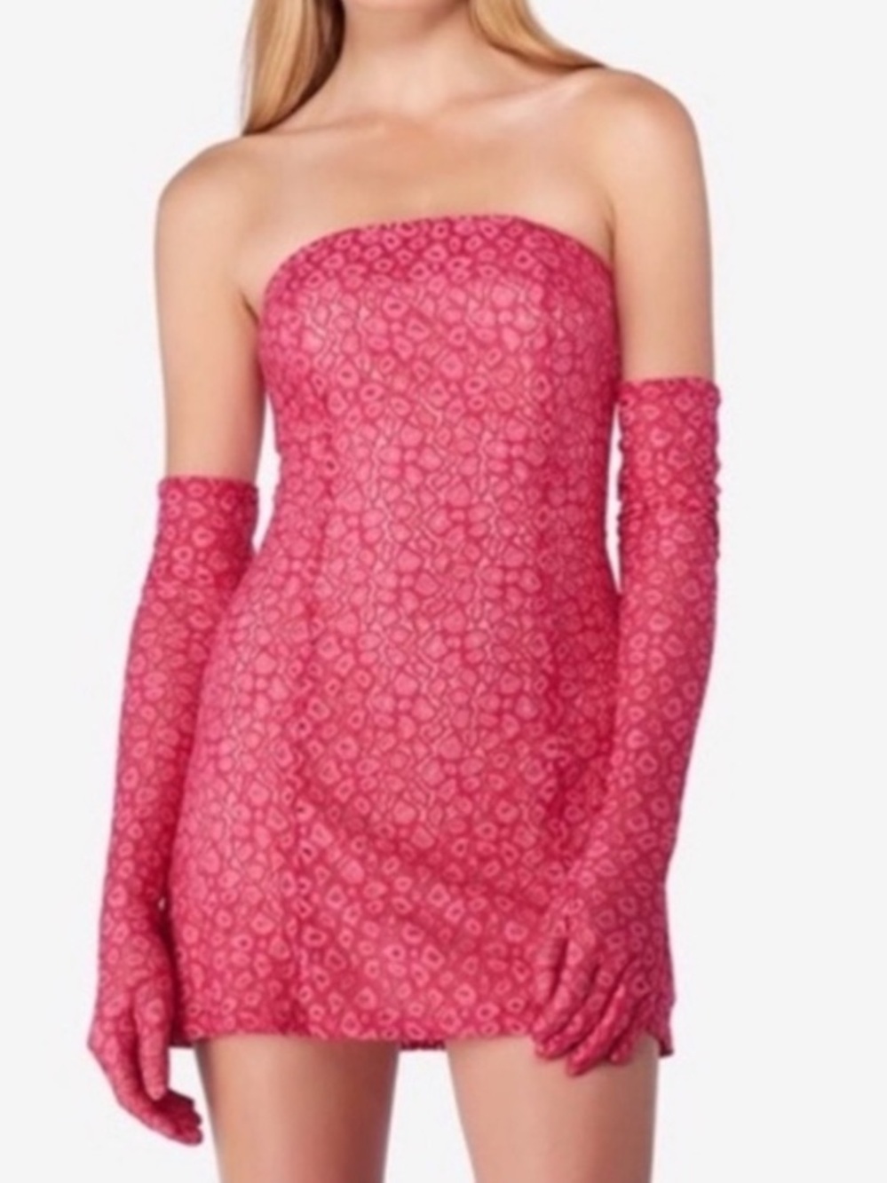 Miscreants Cupid lace dress  pink leopard mini dress New With tags and gloves.